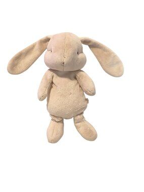 2001 Maileg Beige Bunny Rabbit Frosted Tail Plush Beanbag Stuffed Toy 10"